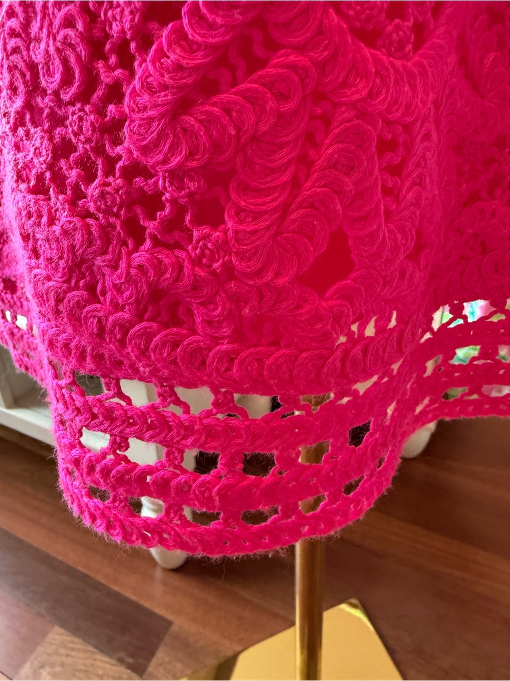 Lilly Pulitzer Hot Pink Crochet Flattering V-Neck Dress - Picture 5 of 7